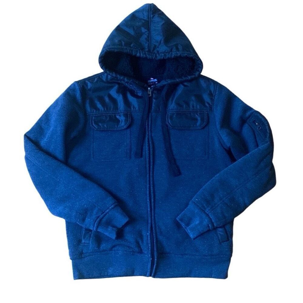 South Pole Hoodie Medium Sweater Jacket Coat Sherpa lined Y2K Adult southpole